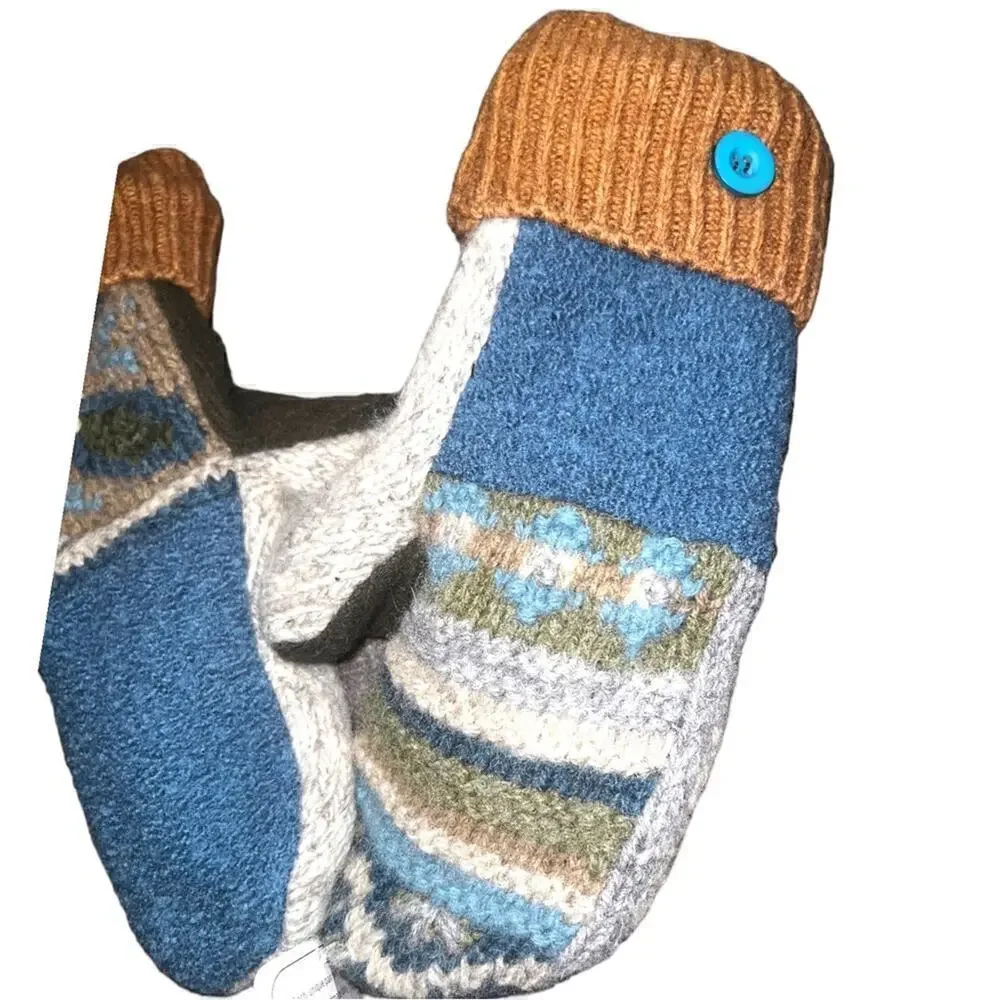 New Mittens on a Mission. Handmade Mittens using Upcycled Wool sweaters.
